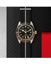 Tudor Black Bay GMT S&G 41 mm steel case, Black fabric strap with beige band (horloges)
